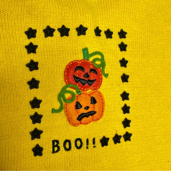 Marisa Christina Halloween Cardigan Sweater Appliqué Mixed Media Sequin Felt - Picture 9 of 15